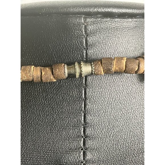 Vintage Wood & Shell Beaded Choker Necklace - Picture 3 of 4